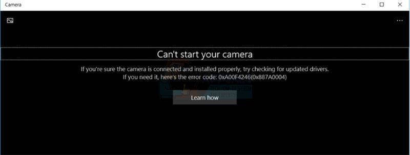 (решено) код ошибки камеры 0xa00f4244 в windows 10