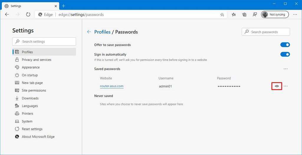 Как посмотреть сохраненные пароли в edge windows 10