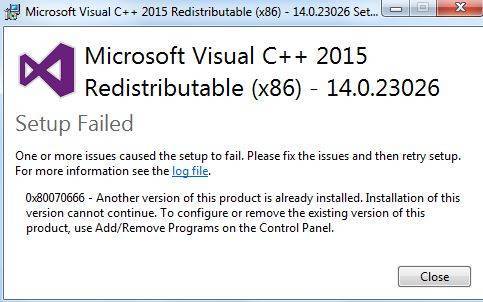 Ошибка 0X80070666 в Microsoft Visual C++: причины и решение
