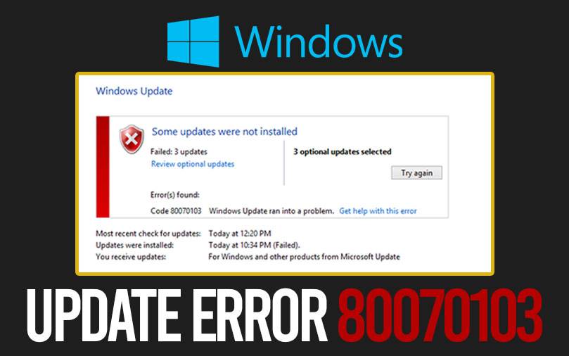 Устранение ошибки 80070103, возникающей при обновлении Windows