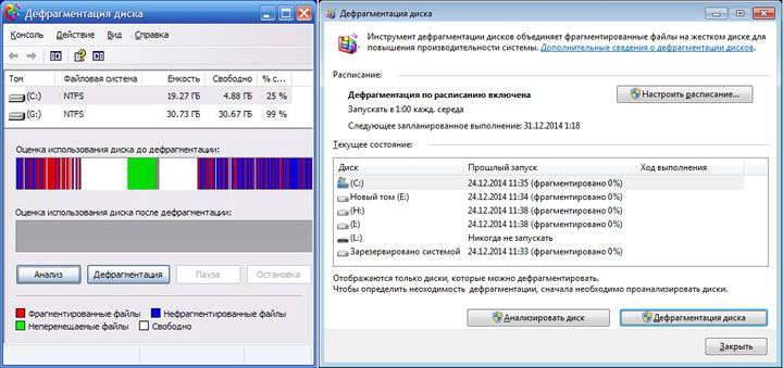 Дефрагментация диска на windows 7