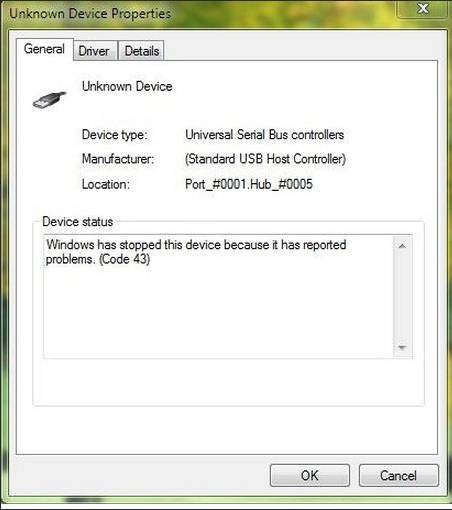 «usb device over current status detected! computer shut down over 15 sec»