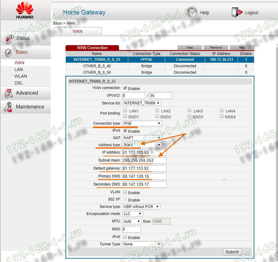 Настройка модема 192.168.100.1. Как открыть Порты на роутере Huawei. Настройка Huawei hg532e.