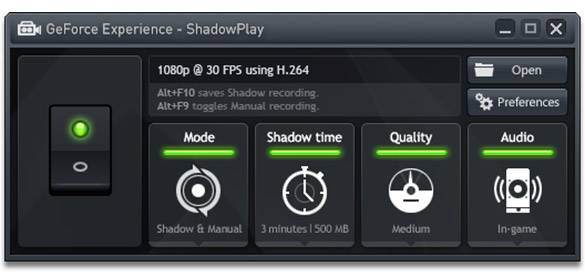 Как записать игру с nvidia и shadowplay