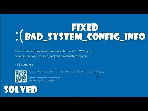 Fix bad system config info windows 10 blue screen error 0x00000074