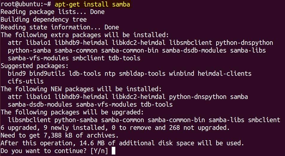 Install and configure samba | ubuntu