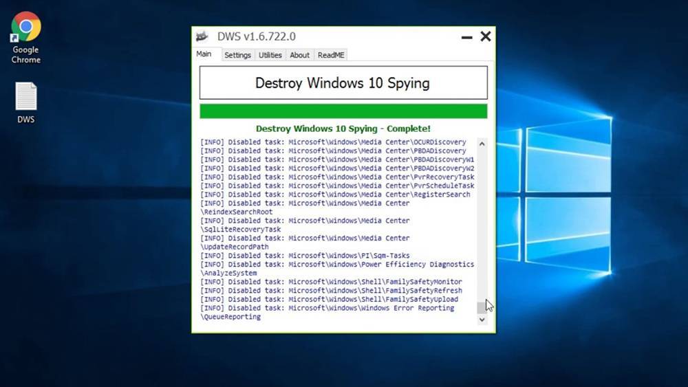 Windows-10 — как отменить изменения, внесенные в windows 10 с помощью «destroy windows spying» (dws_lite.exe)