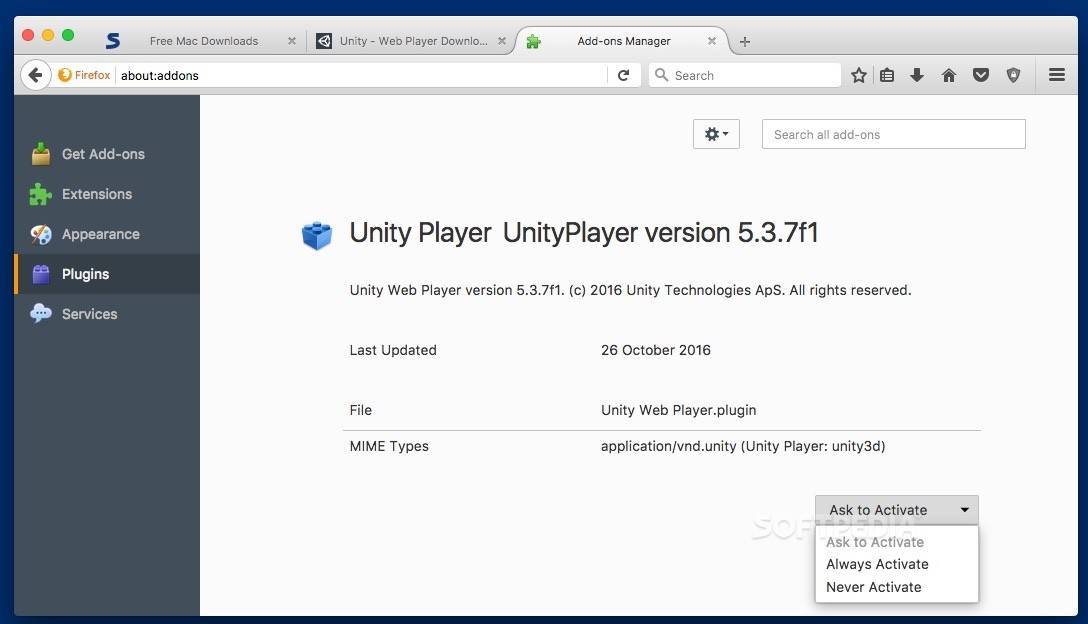Unity web player для windows