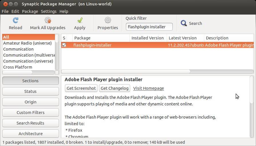 Как установить flash player на linux?