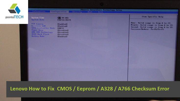 Ошибка «cmos checksum error – defaults loaded» при загрузке