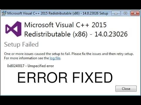 Как исправить ошибку 0x80070666 при установке microsoft visual c++ 2015