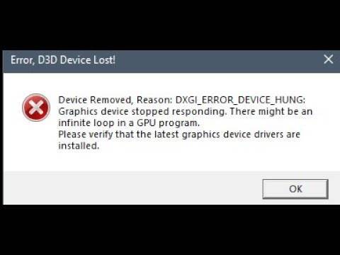 [исправлено] 0x887a0006 dxgi_error_device_hung проблема - istartips