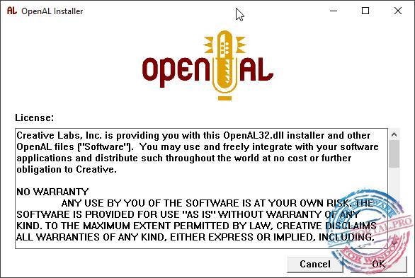 Openal для windows 10 x32/64 bit