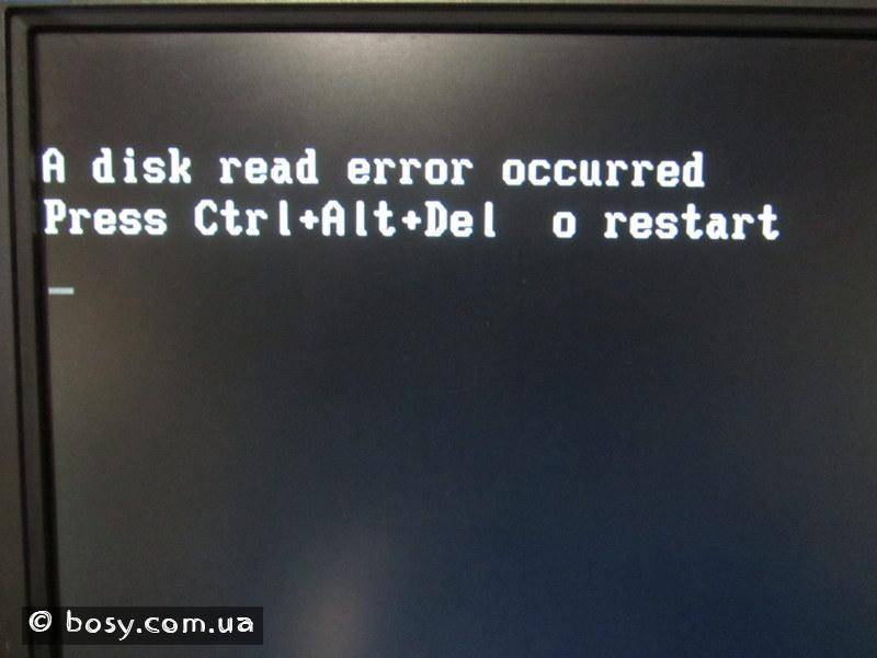 Способы исправления ошибки «a disk read error occurred»