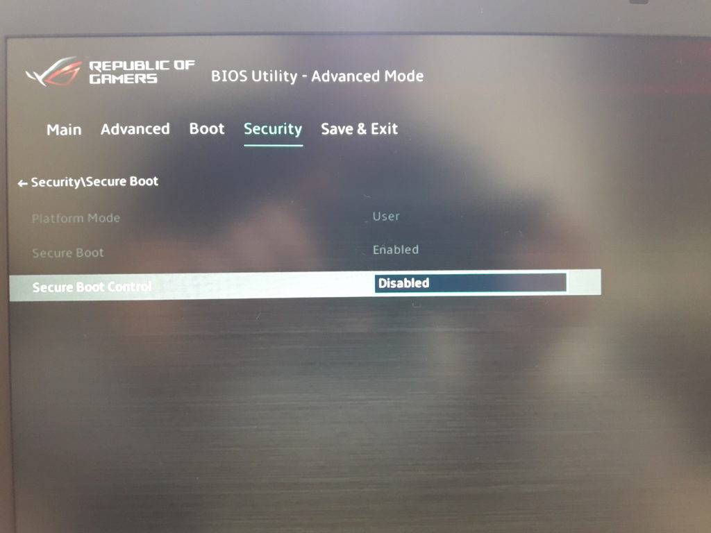 Исправление ошибки security boot fail на ноутбуке acer