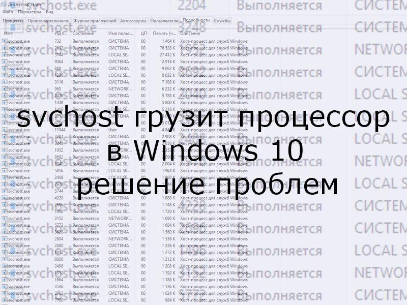 Svchost exe грузит процессор windows 7: как устранить проблему