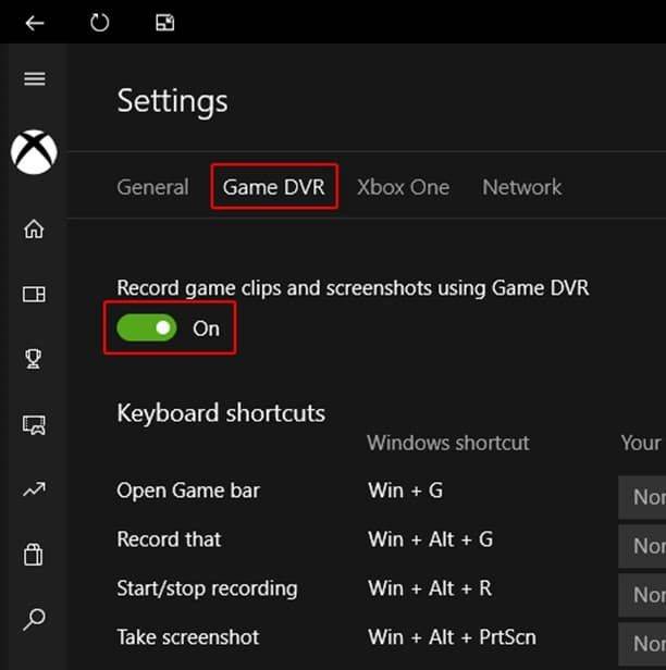Способы отключения функции Xbox DVR в Windows 10