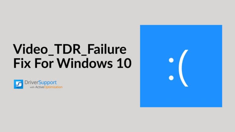 Как исправить ошибку video tdr failure в windows 10 и 8