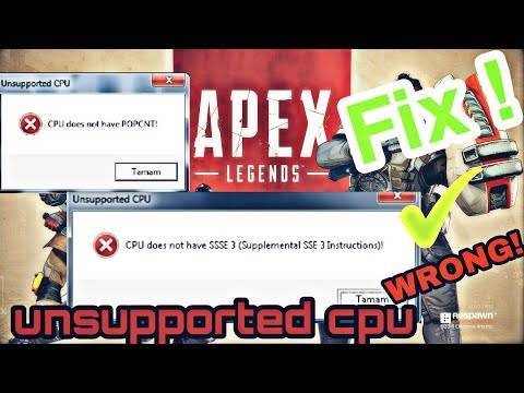 Ошибка cpu does not have ssse 3/popcnt в apex legends - как исправить
