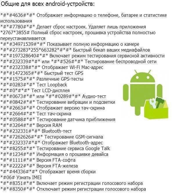 Что такое сервисные коды Android-устройств – виды и порядок применения