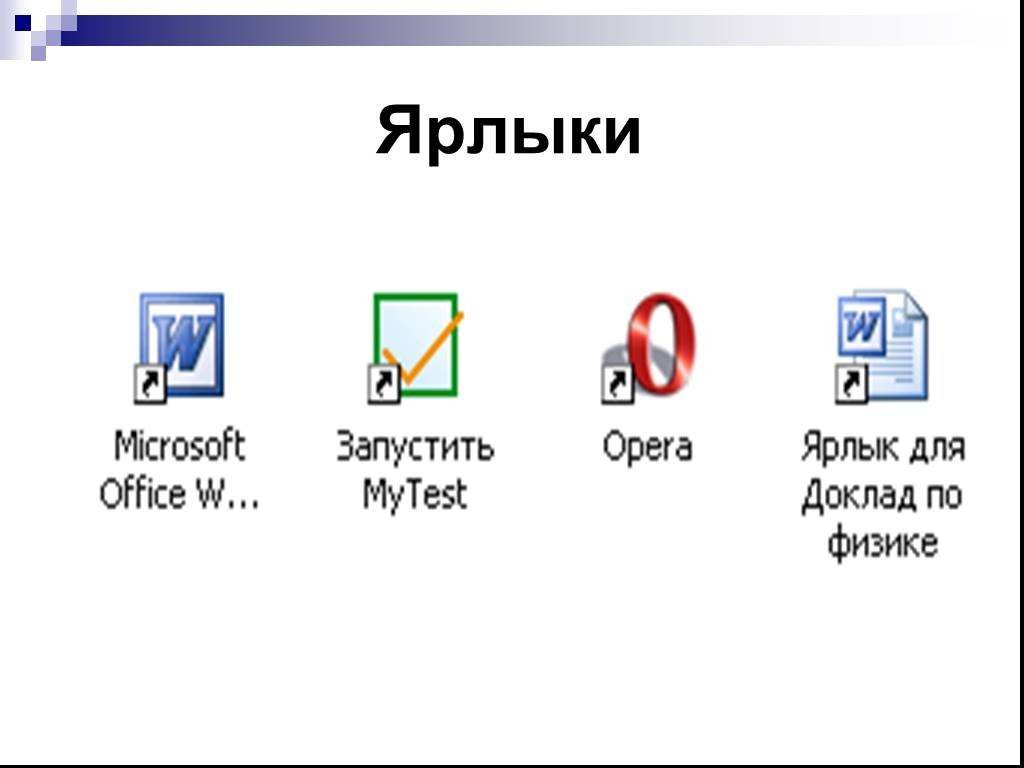 Ярлыки windows 7