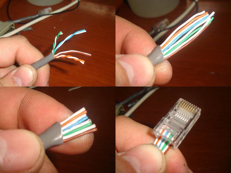 Обжим сетевого кабеля витая пара по стандарту