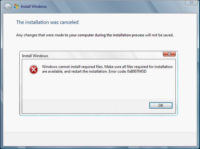 Ошибка установки 0x8007025d при установке windows 7, 8, 10: «виндовс не удается установить необходимые файлы», причины и пути устранения этого кода ошибки