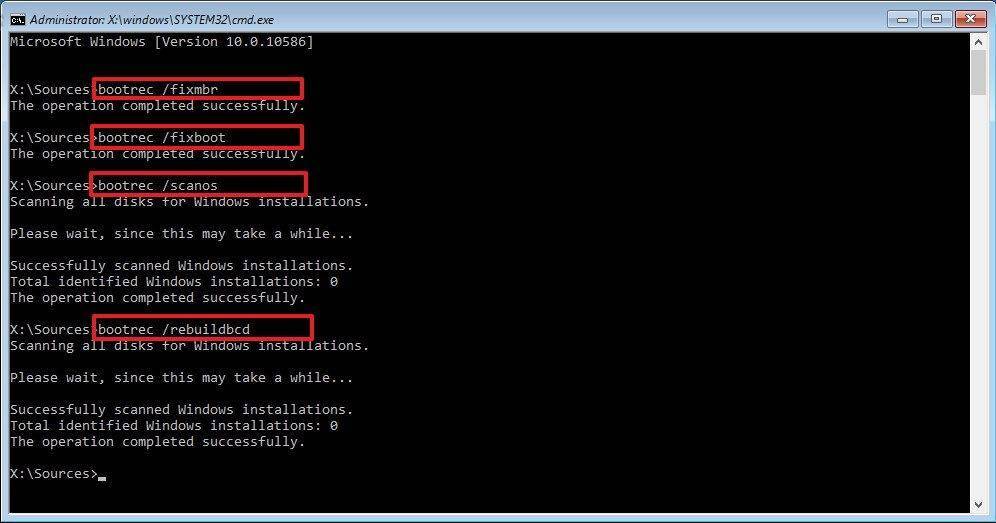 Bootrec/fixboot отказано в доступе windows 10 – как исправить ошибку