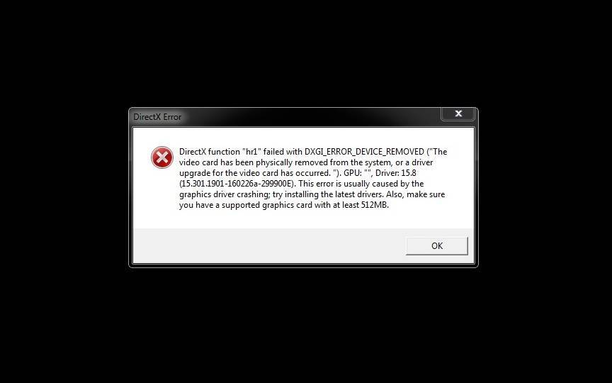 Directx error dxgi_error_device_removed — как исправить ошибку | трафиктоп