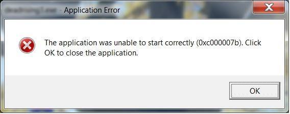 Ошибка 0xc000007b при запуске приложения в windows 10