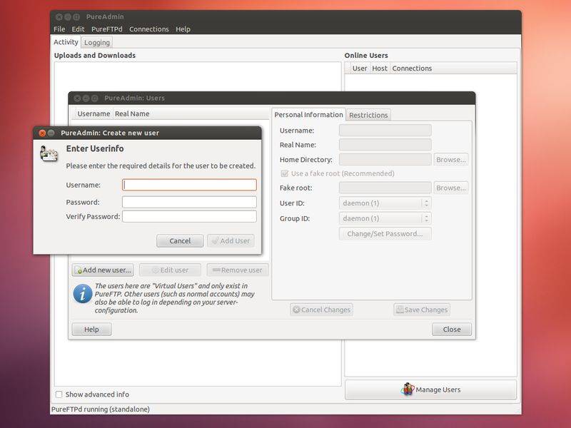 Установки и настройка ftp-сервера в ubuntu