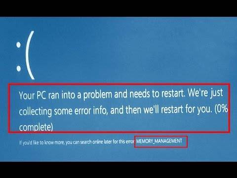 Memory_management (windows 10), ошибка: что это за сбой и как его исправить?