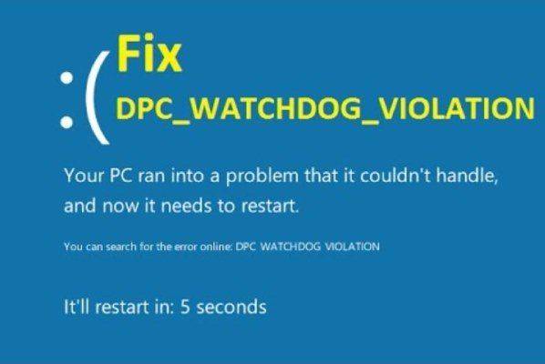 Исправить dpc watchdog violation ошибку windows 10 и 8