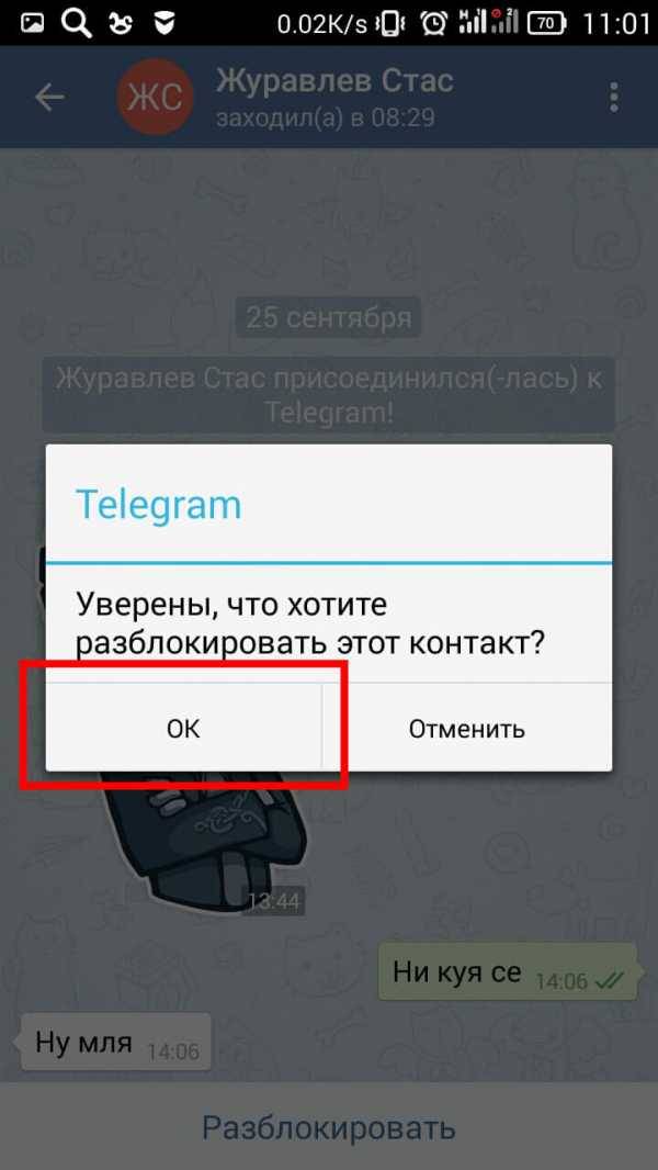 Как заблокировать или разблокировать контакт в telegram