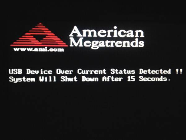 Компьютер не работает: usb device over current status detected