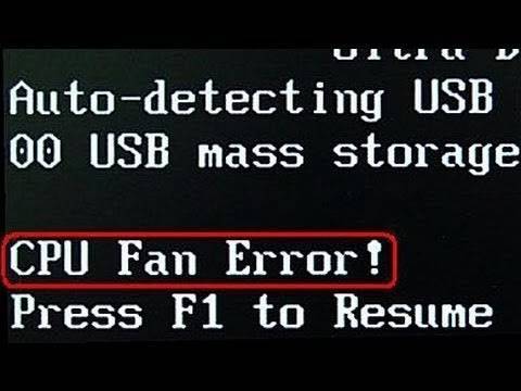 Cpu fan error press f1 — ошибка при загрузке компьютера