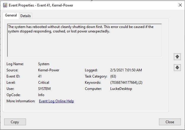 Ошибка kernel power код события 41 - что делать?