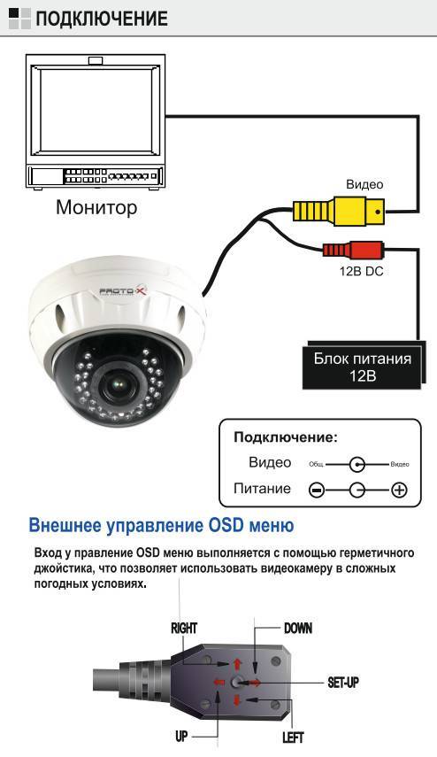 Схема подключения наружного видеонаблюдения