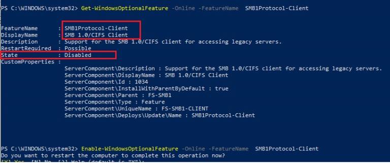 How to detect, enable and disable smbv1, smbv2, and smbv3 in windows