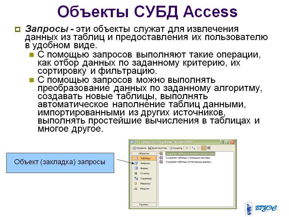 Система управления базами данных ms access презентация