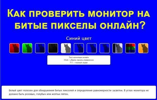 Проверка монитора на битые пиксели онлайн