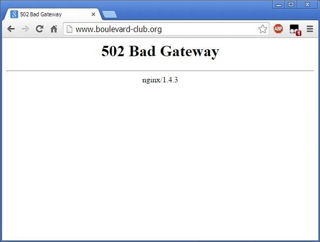 Что значит 502 bad gateway nginx