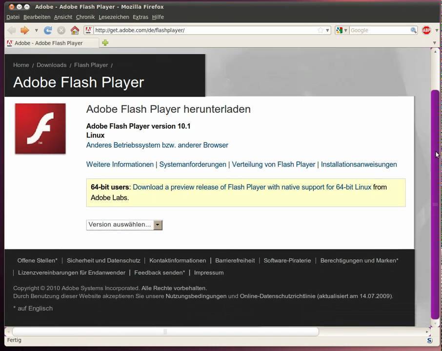 Как установить flash player на ubuntu? - games