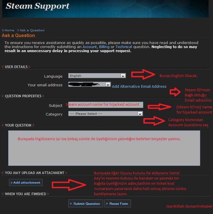 Как написать в поддержку стим - steam support