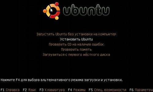 Запуск системы ubuntu с флешки